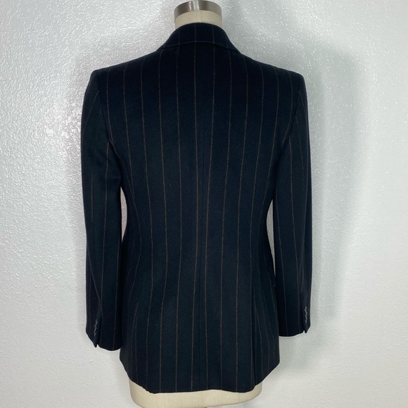 MaxMara black pin stripe wool blazer jacket 4 - Picture 7 of 11